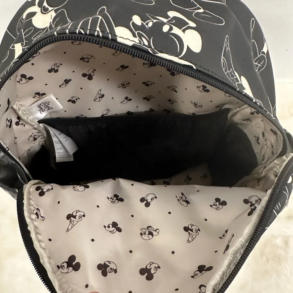 Petunia Pickle Bottom Black and Cream Mickey mini Mouse Backpack diaper bag!